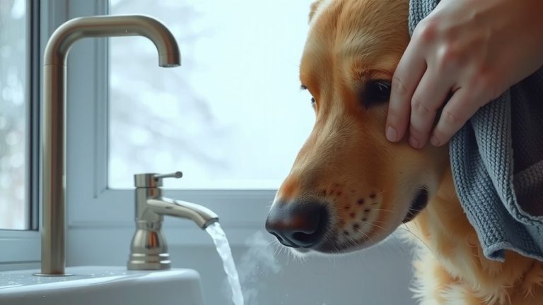 warm towel pet face cleaning