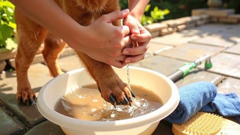 wash farm soiled pet paws