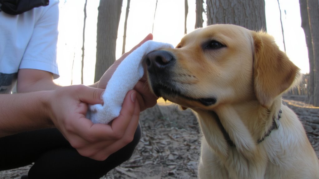 wipe face immediately after walks
